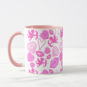 Taza Patrón de San Valentín rosa