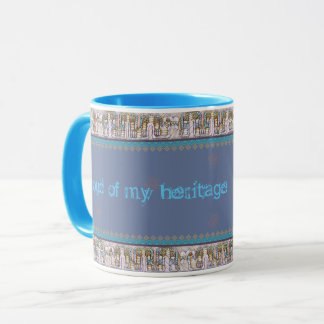 Taza Patrón de serpiente maya con formas de diamante