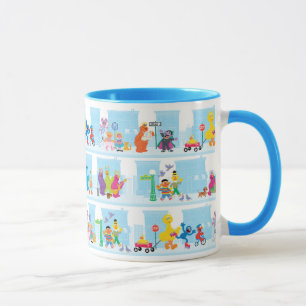 Taza Patrón de Sesame Pals Caminando por Sesame Street