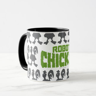 Taza Patrón de silueta de pollo de Robot