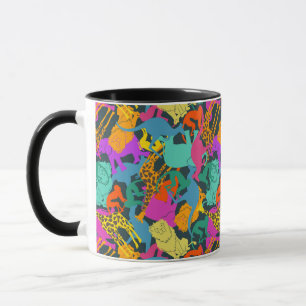 Taza Patrón de siluetas animales