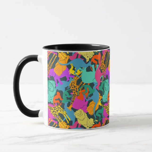Taza Patrón de siluetas animales (Izquierda)