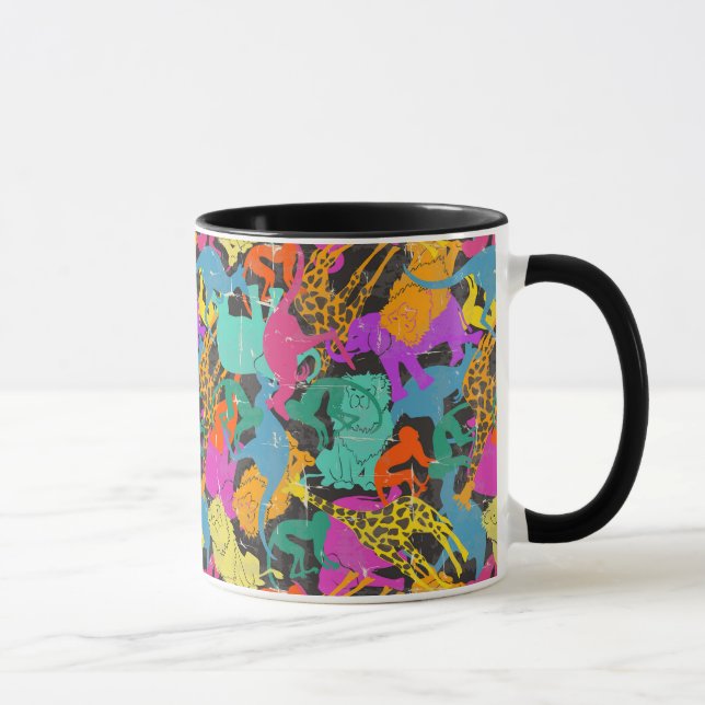 Taza Patrón de siluetas animales retro (Derecha)