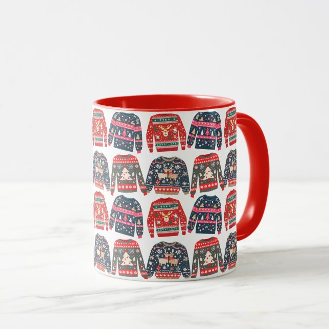 Taza Patrón de sudores de Navidades feos (Anverso derecho)