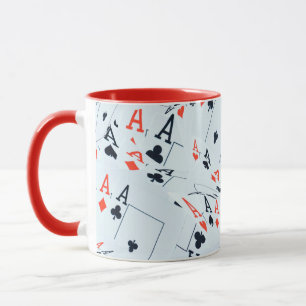 Taza Patrón de tarjetas de póquer de cuatro velocidades