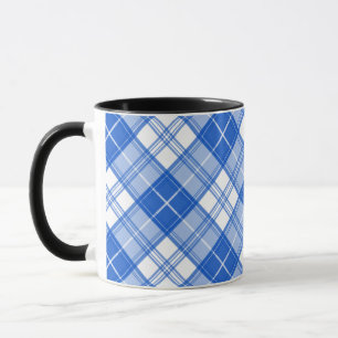 Taza Patrón de tartán blanco oscuro yxm0uat9 diagonal