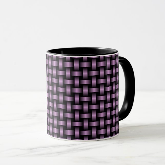 Taza Patrón de Tejido Negro Morado (Anverso derecho)