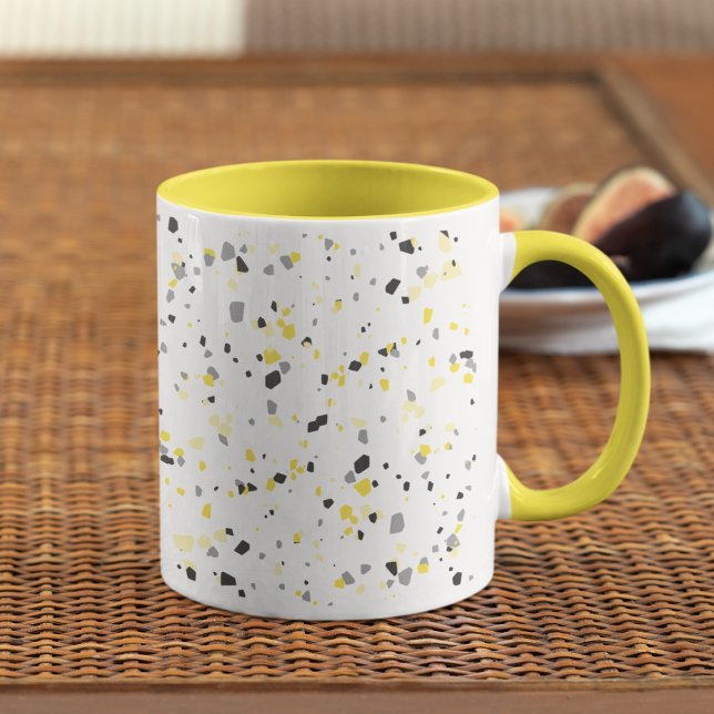 Taza Patrón de Terrazzo Geométrico Amarillo Gris Modern (Subido por el creador)