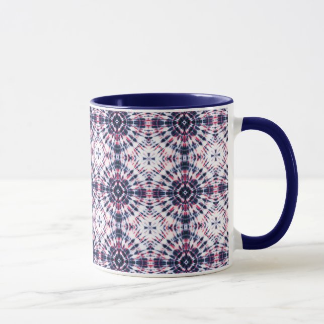 Taza Patrón de tinte azul y rojo (Derecha)