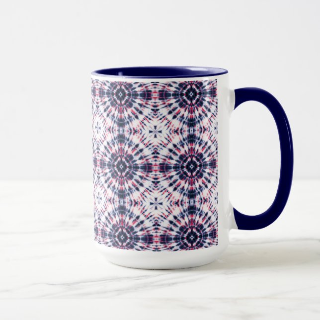 Taza Patrón de tinte azul y rojo (Derecha)