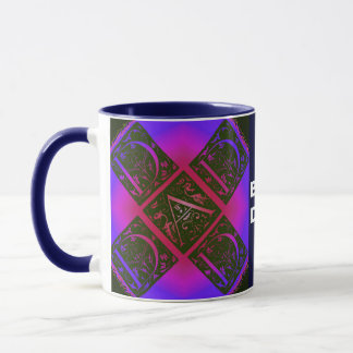 Taza Patrón de tipografía de fantasía de papá negro y p