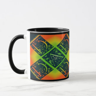 Taza Patrón de tipografía de papá Fancy Black & Naranja