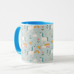 Taza Patrón de Unicornio de arcoiris pastel