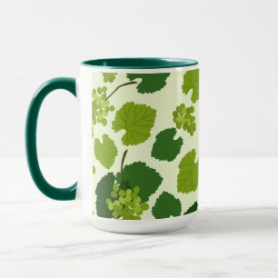 Taza Patrón de uvas y hojas de uva
