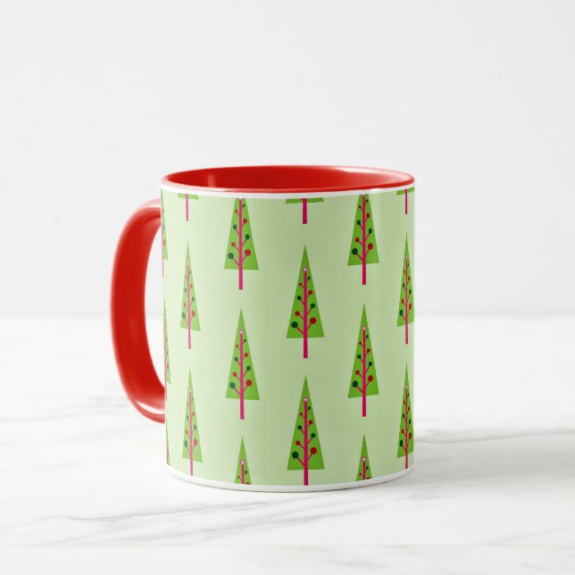 Taza Patrón de vacaciones de árbol de Navidad (Anverso izquierdo)