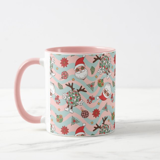 Taza Patrón de vacaciones Disco Santa y reno (Izquierda)
