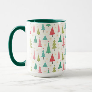 Taza Patrón de vacaciones divertidas de los árboles nav
