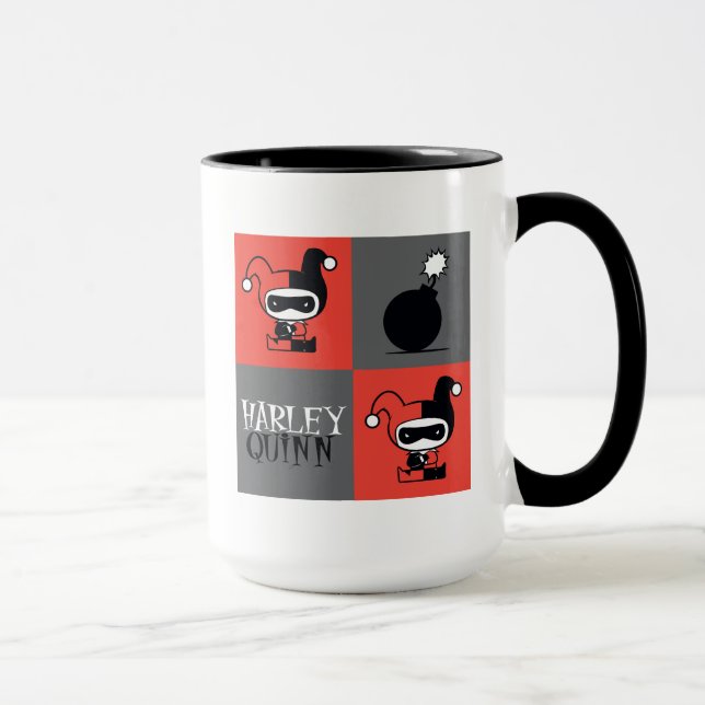 Taza Patrón de verificación de Chibi Harley Quinn (Derecha)