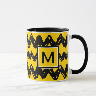 Taza Patrón de Zag de Charlie Brown   Añadir su monogra