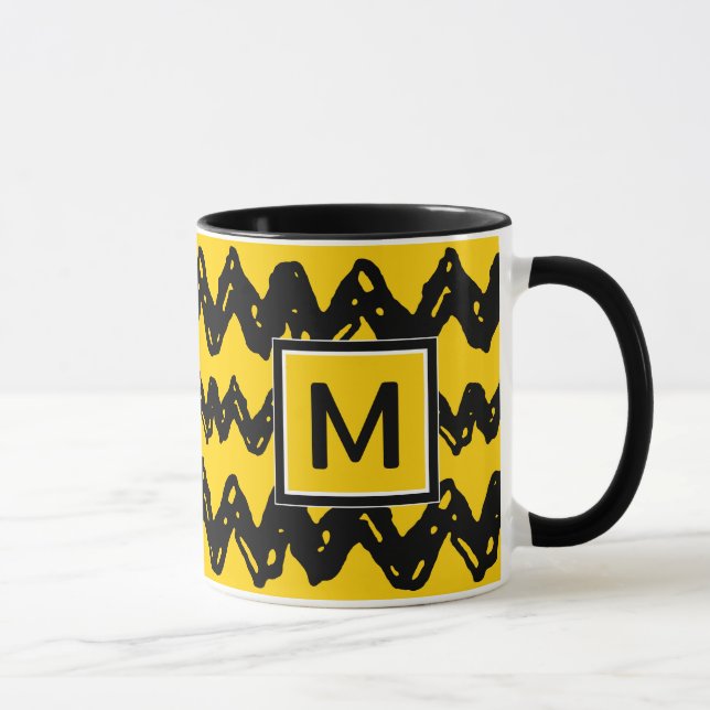 Taza Patrón de Zag de Charlie Brown | Añadir su monogra (Derecha)