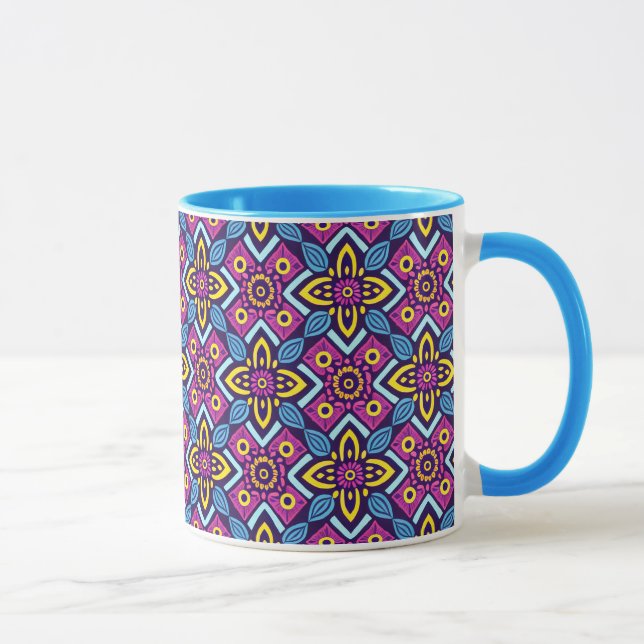 Taza Patrón decorativo geométrico vibrante (Derecha)