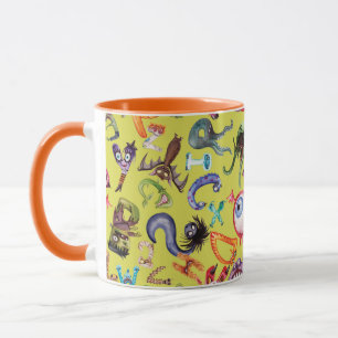 Taza Patrón del niño del alfabeto del monstruo