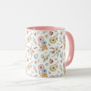 Taza Patrón elegante de acuarela de otoño
