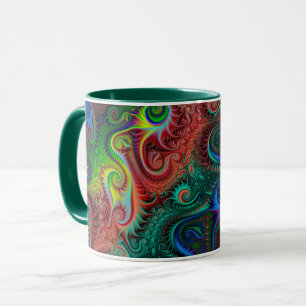 Taza Patrón espiral colorido abstracto