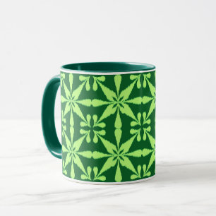 Taza Patrón Estrella Ikat - Verde oscuro