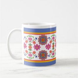 Taza Patrón étnico de las fronteras florales de Rangoli