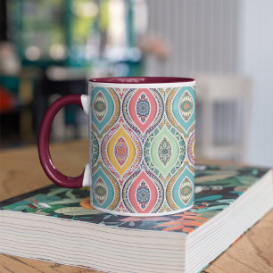 Taza Patrón étnico sin foco floral nativo indio