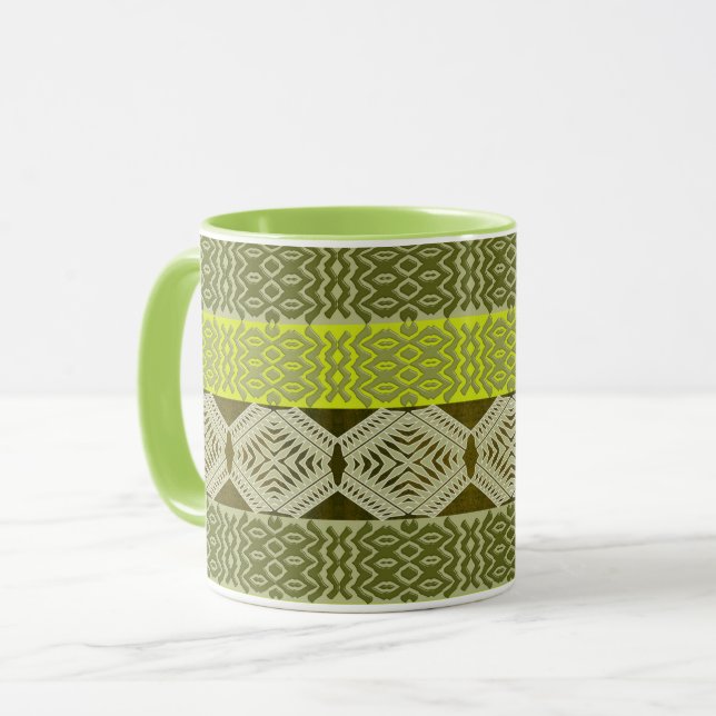 Taza patrón étnico tribal africano.monograma. (Anverso izquierdo)