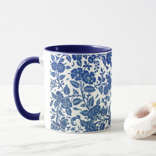 Taza Patrón floral azul