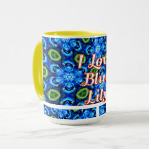Taza Patrón floral azul abstracto