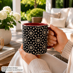 Taza Patrón Floral Boho de Golden Sun Retro