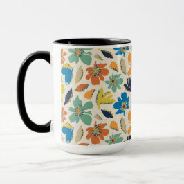 Taza Patrón floral boho dibujado a mano abstracto