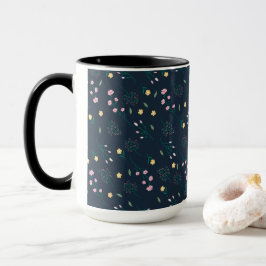 Taza Patrón floral botánico victoriano oscuro y melancó