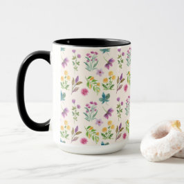 Taza Patrón floral botánico victoriano oscuro y melancó