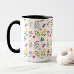 Taza Patrón floral botánico victoriano oscuro y melancó