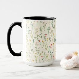 Taza Patrón floral botánico victoriano oscuro y melancó