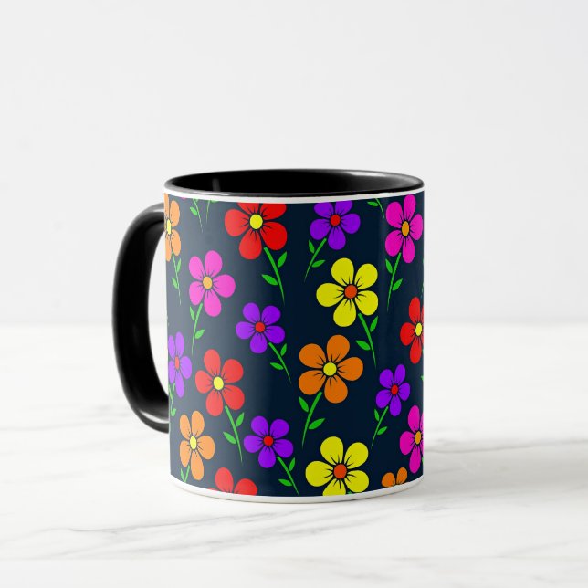 Taza Patrón Floral Colorido (Anverso izquierdo)