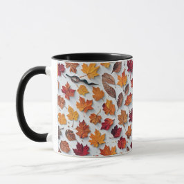 Taza Patrón floral con hojas caídas 4 - Café Mug