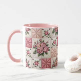 Taza Patrón floral continuo, patrón de rosas continuo