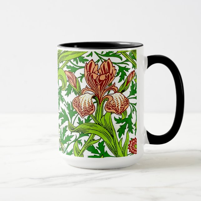 Taza Patrón floral de aves virgen William Morris Iris (Derecha)