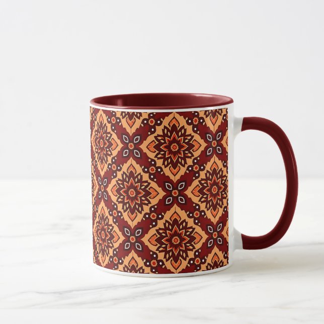Taza Patrón floral de Boho vintage (Derecha)