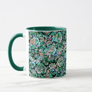 Taza Patrón floral de estilo verde
