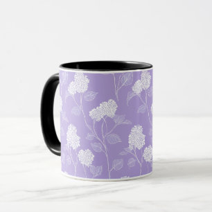 Taza Patrón floral de flor de lila lavanda femenina