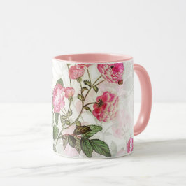 Taza Patrón floral de flores rosadas Mug