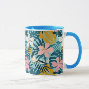 Taza Patrón floral de Hibiscus tropical
