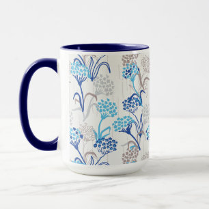 Taza Patrón floral de la hidrangea ligera y aérea